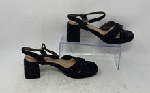 Load image into Gallery viewer, Kelly & Katie Womens Liliena Black Sequin Block Ankle Strap Heels Size 8M