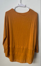 Load image into Gallery viewer, Michael Kors Womens Mustard Long Sleeve Overlapping Layered Blouse Top Size XL
