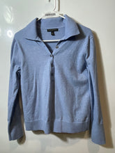 Load image into Gallery viewer, Banana Republic Womens Blue Long Sleeve Collared Polo Sweater Size Medium