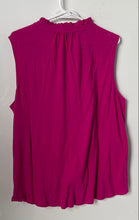 Load image into Gallery viewer, Loft Womens Pink Cotton Ruffled Collar Sleeveless Blouse Top Size XL