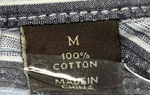Load image into Gallery viewer, Tasso Elba Mens Gray Striped Cotton Long Sleeve Button-Up Shirt Size Medium