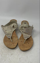 Load image into Gallery viewer, White Mountain Womens Aldon Gold Brown Wedge Heel Slingback Sandals Size 9.5M