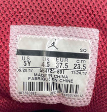 Load image into Gallery viewer, Authentic Nike Kids Air Jordan 1 Mid Maroon Black Sneaker Shoes Size 5Y Damaged