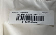 Load image into Gallery viewer, Zara Womens White Long Sleeve Collared Pockets Full Zip Jacket Size L With Tag