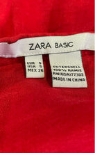 Load image into Gallery viewer, Zara Basic Womens Red Ramie Ruffle Knee Length A-Line Skirt Size Small