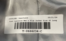 Load image into Gallery viewer, Bret Lawrence Mens Blue Notch Lapel Pockets Two-Button Blazer Jacket Sz 42 Long
