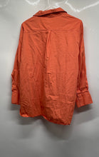 Load image into Gallery viewer, Forever 21 Womens Orange Cotton Long Sleeve Spread Collar Button-Up Shirt Size S