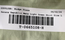 Load image into Gallery viewer, Banana Republic Mens Light Green Long Sleeve Stretch Button-Up Shirt Size Large