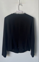 Load image into Gallery viewer, BCBGMaxazria Womens Black Long Sleeve Collarless Open Front Blazer Size L