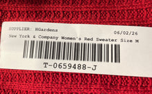 Load image into Gallery viewer, New York & Company Womens Red Knitted 3/4 Sleeve Boat Neck Tunic Sweater Size M