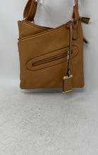 Load image into Gallery viewer, Bulldog Cases Womens Camel Faux Leather Pockets Adjustable Strap Crossbody Purse
