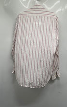 Load image into Gallery viewer, Zara Mens White And Pink Striped Cotton Long Sleeve Collared Dress Shirt Size 16