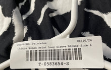 Load image into Gallery viewer, Chico's Womens Black White Animal Print Long Sleeve Button-Up Shirt Size 6