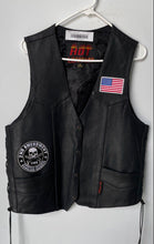 Load image into Gallery viewer, Hot Leathers Mens Black Sleeveless Pockets Button Front Biker Vest Size Medium