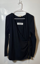 Load image into Gallery viewer, Michael Kors Womens Black Long Sleeve Surplice Neck Wrap Blouse Top Size P/L