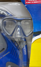 Load image into Gallery viewer, U.S. Divers Unisex Adult Blue And Gray Snorkeling Set Size M With Travel Bag