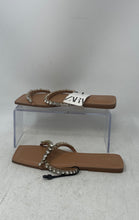 Load image into Gallery viewer, Zara Womens Brown Silver Open Toe Slip-On Slide Sandals Size 36 With Tag