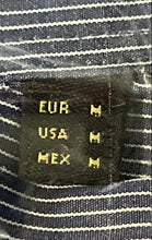 Load image into Gallery viewer, Massimo Dutti Mens Blue White Striped Long Sleeve Button-Up Shirt Size Medium