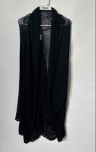 Load image into Gallery viewer, Chico's Womens Black Mesh Long Sleeve Open Front Cardigan Sweater Size M/L