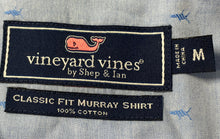 Load image into Gallery viewer, Vineyard Vines Mens Blue Printed Long Sleeve Classic Fit Button-Up Shirt Size M