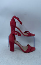 Load image into Gallery viewer, Aldo Womens Jerayclya Red Suede Block Heel Ankle Strap Sandals Size 6.5