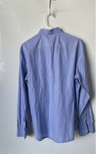 Load image into Gallery viewer, Massimo Dutti Mens Blue Geometric Long Sleeve Spread Collar Dress Shirt Size 16