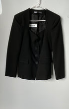 Load image into Gallery viewer, Zara Womens Black Long Sleeve Square Neck Four-Button Blazer Size Medium