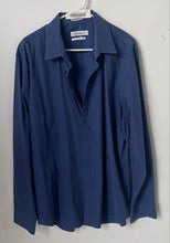 Load image into Gallery viewer, Calvin Klein Mens Blue Striped Performance Stretch Non-Iron Button-Up Shirt XL