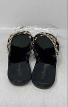 Load image into Gallery viewer, Forever Womens Jelly Black Studded Open Toe Slip-On Slide Sandals Size 7