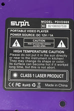 Load image into Gallery viewer, SUNPIN Model PDVD969 Purple 9 Inch Portable DVD Video Player Not Tested