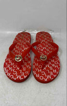 Load image into Gallery viewer, Michael Kors Womens Orange White Slip-On Flip-Flop Sandals Size 10M