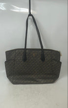 Load image into Gallery viewer, Michael Kors Womens Marilyn Gold & Black Monogram Double Handle Zip Top Tote Bag