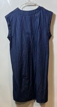 Load image into Gallery viewer, A New Day Womens Blue Denim Sleeveless V-Neck Pleated Front Shift Dress Size M
