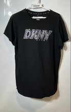 Load image into Gallery viewer, DKNY Womens Black Cotton Short Sleeve Crew Neck Embellished T-Shirt Size M