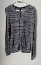Load image into Gallery viewer, Tommy Hilfiger Womens Blue Heather Knitted Full-Zip Cardigan Sweater Size M