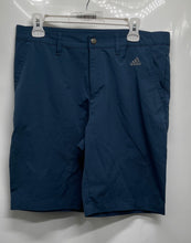 Load image into Gallery viewer, Adidas Mens Blue Flat Front Straight Leg Slash Pocket Chino Shorts Size 32