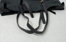 Load image into Gallery viewer, Linea Pelle Womens Brown Black Pebble Leather Double Strap Medium Tote Bag