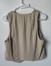 Load image into Gallery viewer, H&M Womens Beige Sleeveless Scoop Neck Button Front Cropped Vest Size Medium