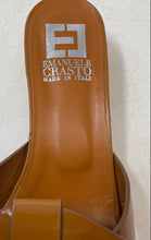 Load image into Gallery viewer, Emanuele Crasto Womens Brown Leather Slip-On Block Slide Sandals Size 38