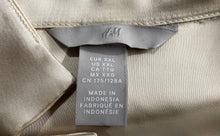 Load image into Gallery viewer, H&M Womens Light Khaki Long Sleeve Double-Breasted Satin Shirt Size XXL