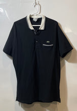 Load image into Gallery viewer, Lacoste Mens Black Short Sleeve Collared Regular Fit Pique Polo Shirt Size 7