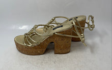 Load image into Gallery viewer, Nine West Womens Olander Gold-Tone Platform Ankle Strap Sandals Size 9M