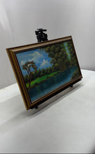 Load image into Gallery viewer, C. McGhie Landscape Framed Trees River Green Blue Signed Wall Decor Art Painting
