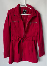 Load image into Gallery viewer, G By Guess Womens Red Long Sleeve Belted Full-Zip Trench Coat Size Large