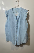 Load image into Gallery viewer, Lilly Pulitzer Womens Blue Linen Sleeveless Blouse Top Size Medium