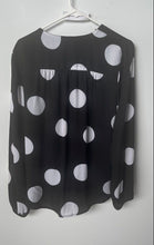 Load image into Gallery viewer, INC International Concepts Womens Black Polka Dots Long Sleeve Blouse Top Size M
