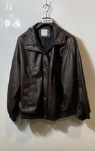 Load image into Gallery viewer, Bershka Mens Brown Faux Leather Long Sleeve Full-Zip Bomber Jacket Size XL
