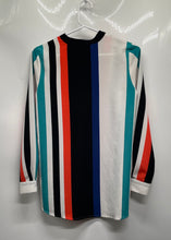 Load image into Gallery viewer, Vince Camuto Womens Multicolor Striped V-Neck High-Low Hem Blouse Top Size XS
