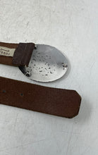 Load image into Gallery viewer, Fossil Mens Brown Leather Ornate Buckle Adjustable Western Belt Size Small