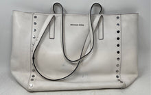 Load image into Gallery viewer, Michael Kors Womens Rivington White Silver Leather Studded Luxury Tote Handbag